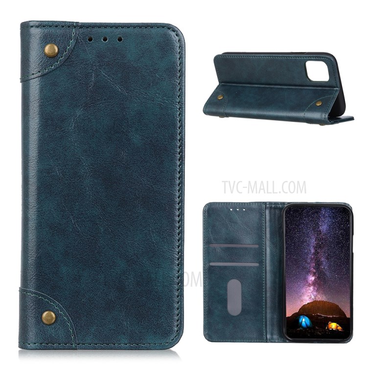 Auto-Absorbed Magnet Wallet Design TPU + PU Leather Phone Stand Shell for Xiaomi Mi 11 - Blue-1