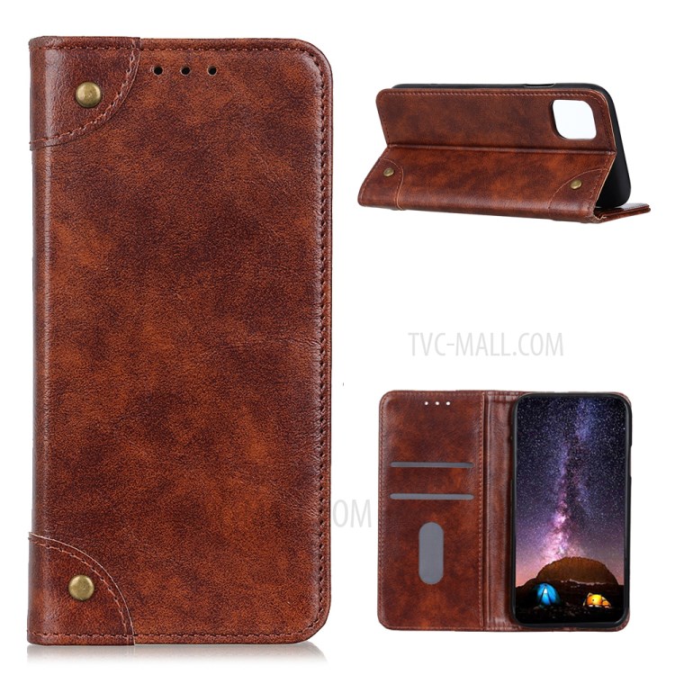 Auto-Absorbed Magnet Wallet Design TPU + PU Leather Phone Stand Shell for Xiaomi Mi 11 - Brown-1