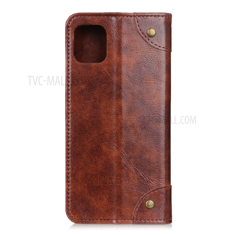 Auto-Absorbed Magnet Wallet Design TPU + PU Leather Phone Stand Shell for Xiaomi Mi 11 - Brown-3