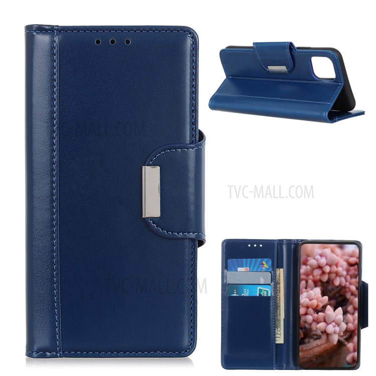 Wallet Stand Design PU Leather Phone Protective Case for Xiaomi Mi 11 - Blue-1
