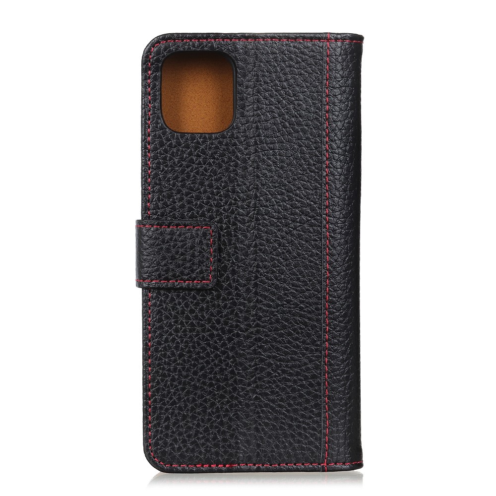 Litchi Texture Wallet Design Folio Flip Leather Phone Stand Case for Xiaomi Mi 11 - Black-6