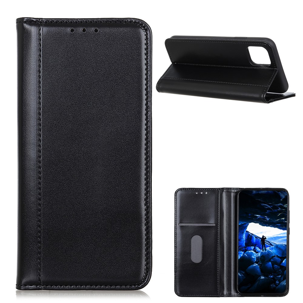 Wallet Design Auto Absorption Split Leather Phone Stand Case for Xiaomi Mi 11 - Black-1