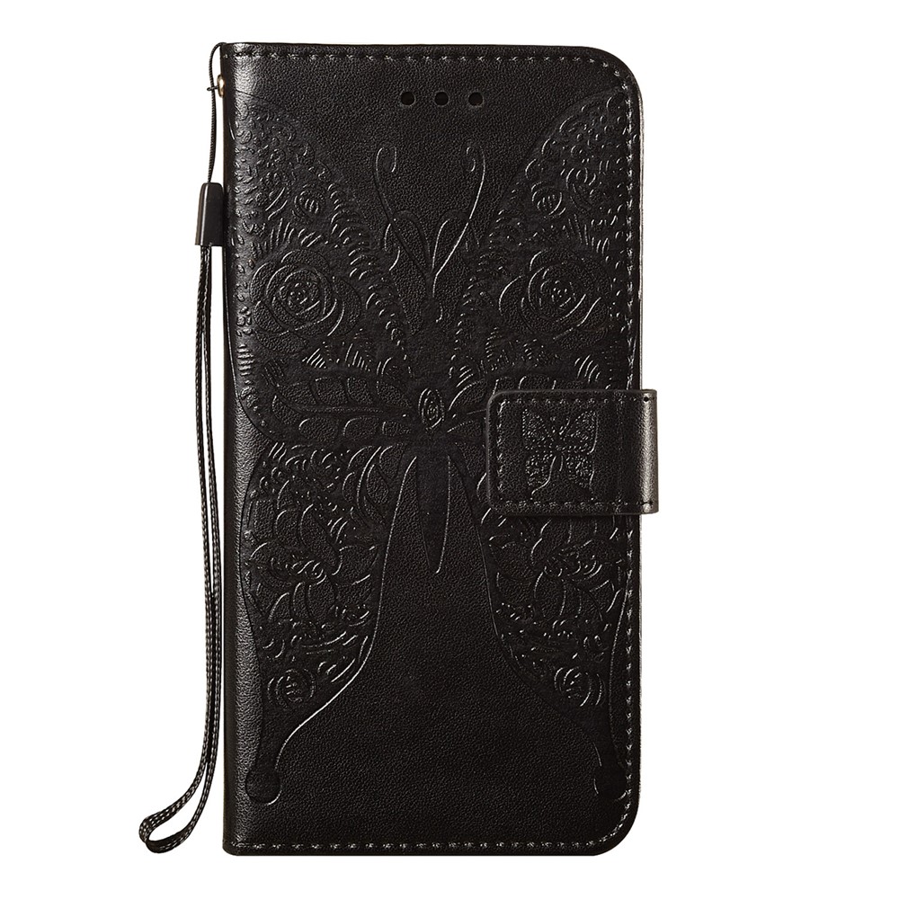 Imprinted Rose Flower Butterflies Leather Stand Case for Xiaomi Mi 10T Lite 5G/10i 5G/Redmi Note 9 Pro 5G - Black-2