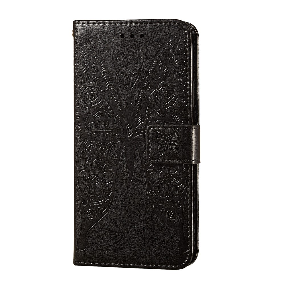 Imprinted Rose Flower Butterflies Leather Stand Case for Xiaomi Mi 10T Lite 5G/10i 5G/Redmi Note 9 Pro 5G - Black-3