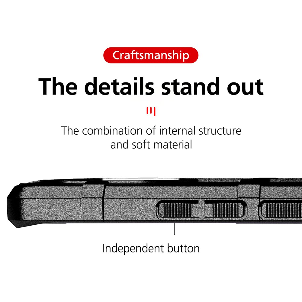 For Xiaomi Mi 11 Shock-proof Rugged Square Grid Skin TPU Back Shell - Black-6