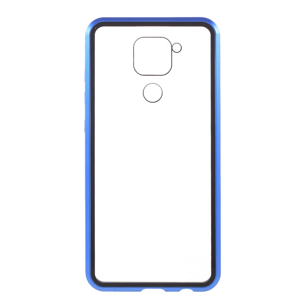 Magnetic-Adsorbed Metal Frame + Double-sided Tempered Glass Full Protection Phone Shell for Xiaomi Redmi Note 9 4G (Qualcomm Snapdragon 662) - Blue-3