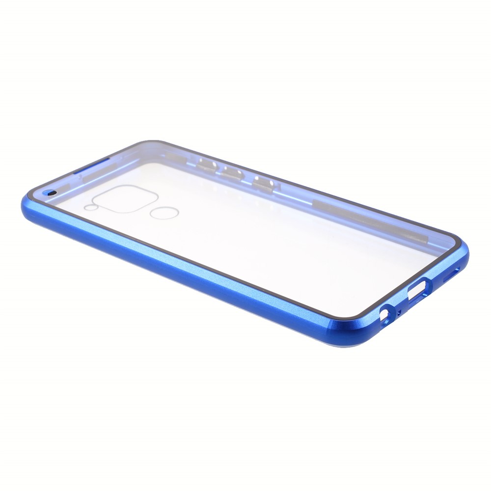 Magnetic-Adsorbed Metal Frame + Double-sided Tempered Glass Full Protection Phone Shell for Xiaomi Redmi Note 9 4G (Qualcomm Snapdragon 662) - Blue-7