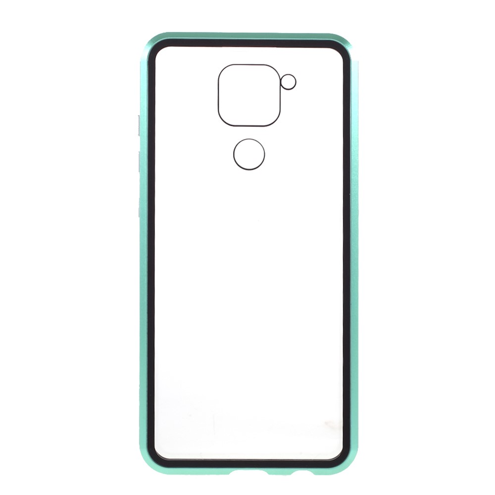 Magnetic Metal Frame + Double-sided Tempered Glass Anti-peep Case for Xiaomi Redmi Note 9 4G (Qualcomm Snapdragon 662) - Green-3
