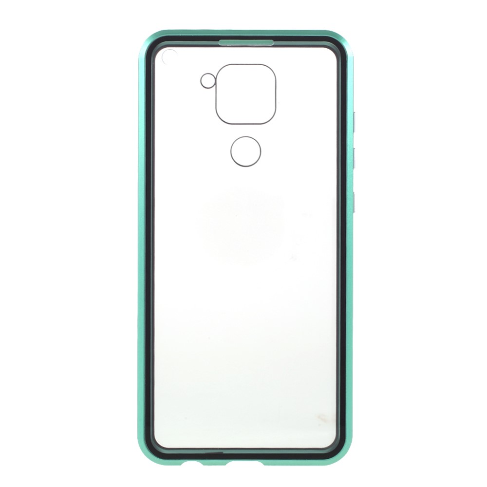 Magnetic Metal Frame + Double-sided Tempered Glass Anti-peep Case for Xiaomi Redmi Note 9 4G (Qualcomm Snapdragon 662) - Green-4
