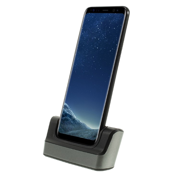 Desktop OTG Data Sync Charging Dock Cradle for Samsung Galaxy S8 Plus G955 - Grey-5