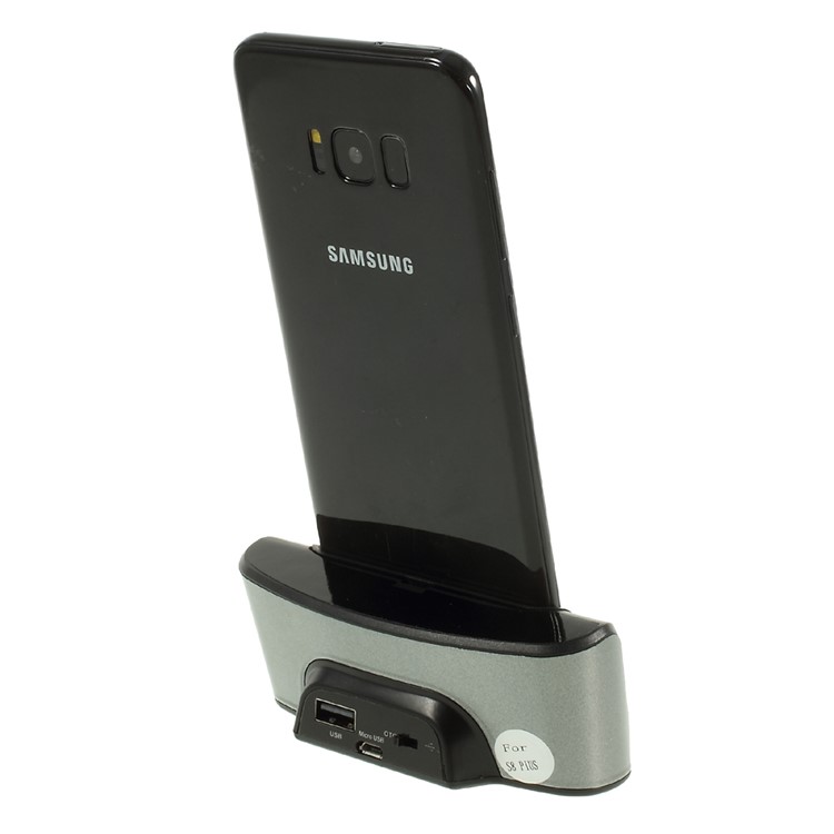 Desktop OTG Data Sync Charging Dock Cradle for Samsung Galaxy S8 Plus G955 - Grey-6