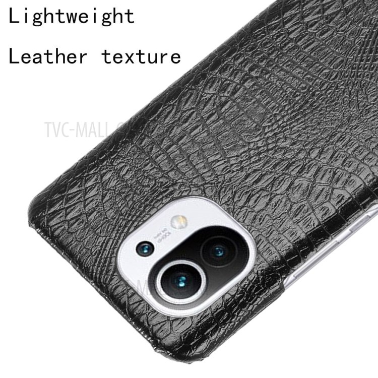 Crocodile Texture Leather Coated Hard PC Phone Cover Case for Xiaomi Mi 11 - Black-4