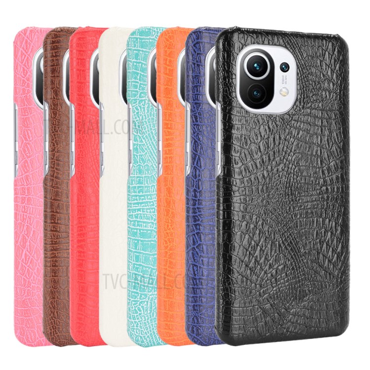 Crocodile Texture Leather Coated Hard PC Phone Cover Case for Xiaomi Mi 11 - Black-6