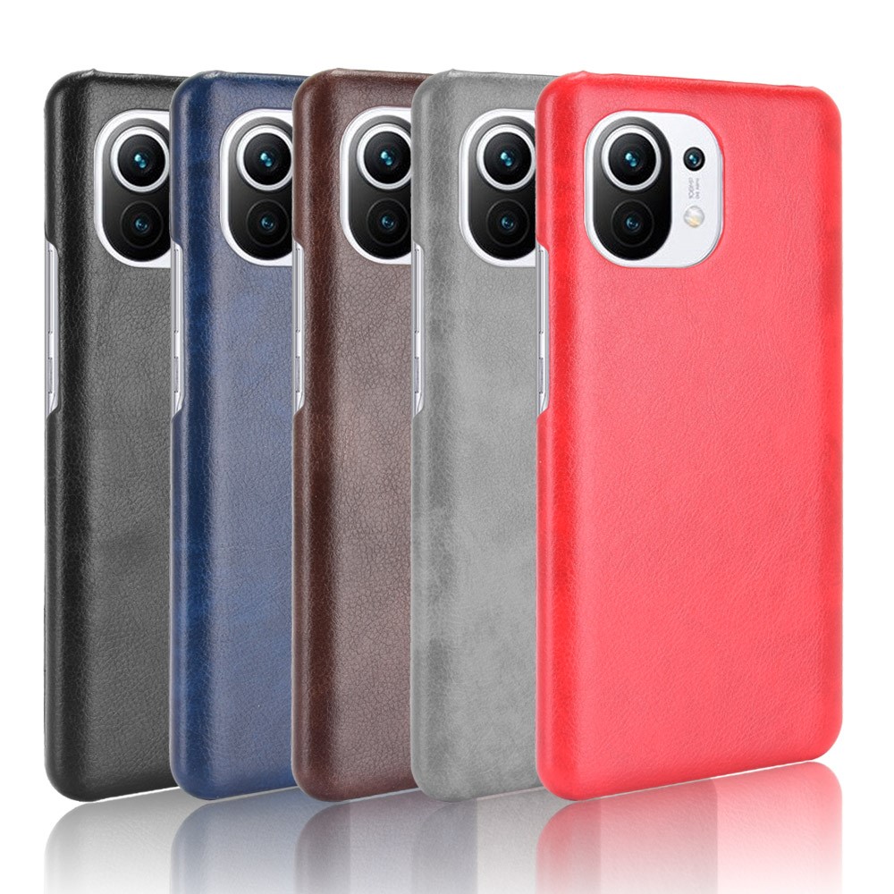 Litchi Texture PU Leather Coated PC Mobile Casing for Xiaomi Mi 11 - Black-6