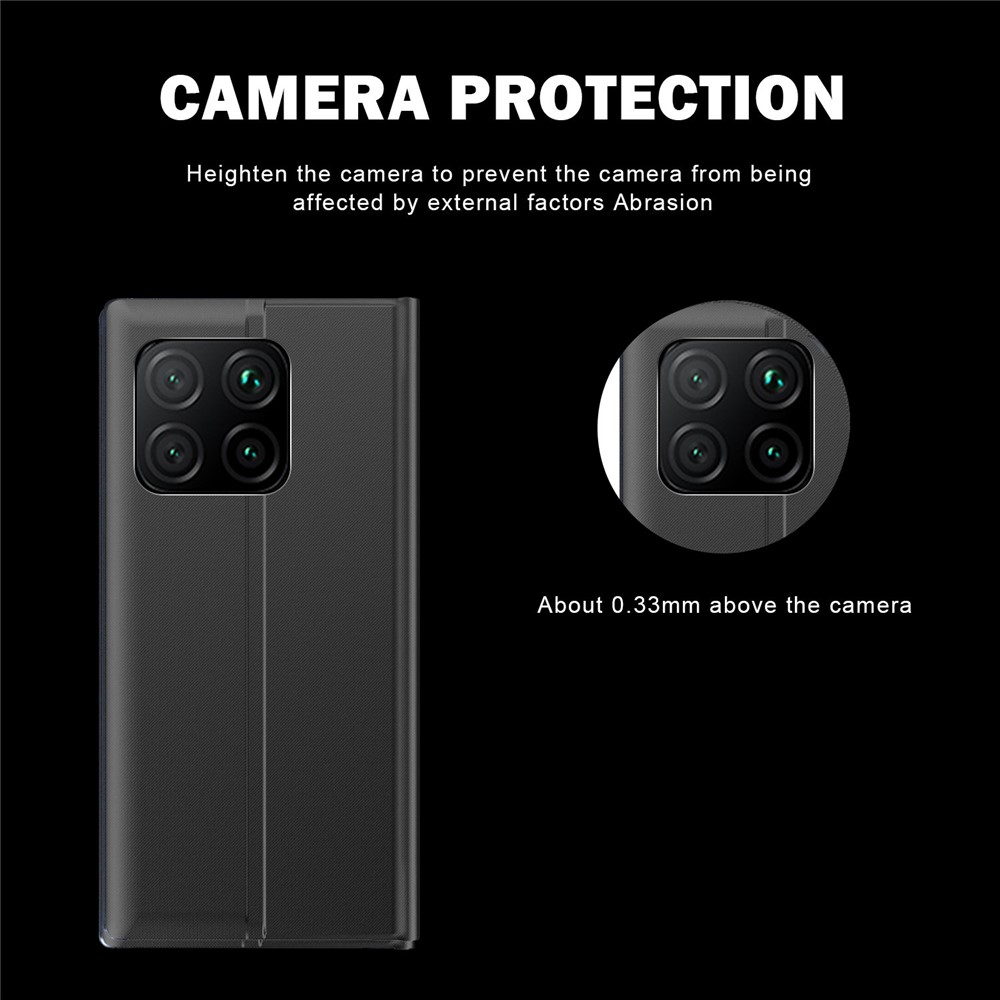 View Window Auto-absorbed Leather Stand for Xiaomi Mi 11 Protector Case - Black-5