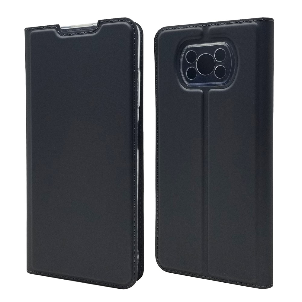 Magnetic Closure PU Leather Stand Cell Phone Case for Xiaomi Poco X3 NFC - Black-1