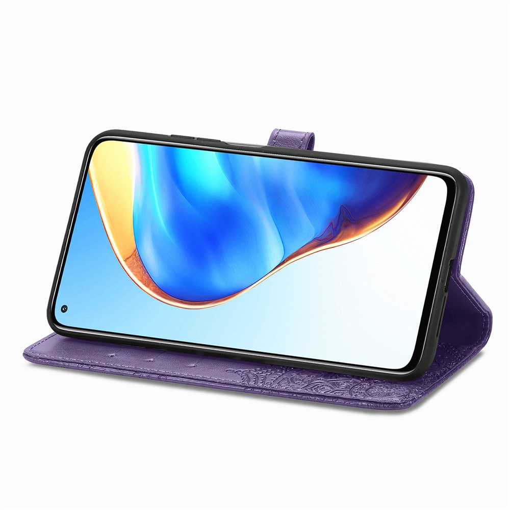 Embossed Mandala Flower PU Leather Case Wallet for Xiaomi Mi 10T 5G / Mi 10T Pro 5G / Redmi K30S - Purple-5
