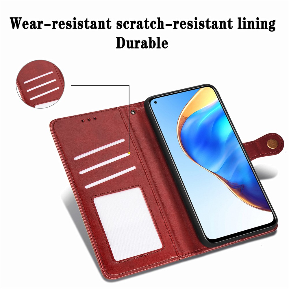 Solid Color Wallet Stand Leather Phone Shell for Xiaomi Redmi K30S / Mi 10T 5G / Mi 10T Pro 5G - Red-11