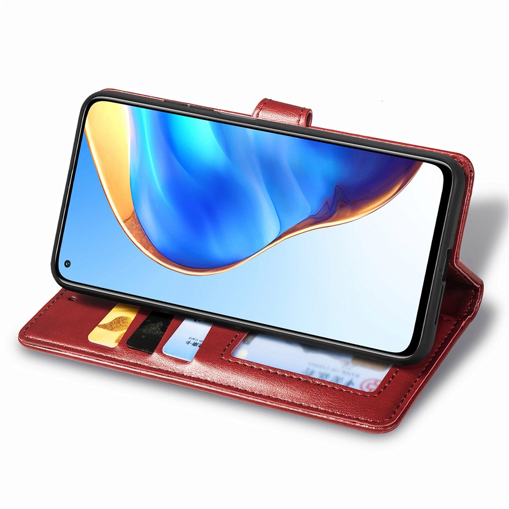 Solid Color Wallet Stand Leather Phone Shell for Xiaomi Redmi K30S / Mi 10T 5G / Mi 10T Pro 5G - Red-7