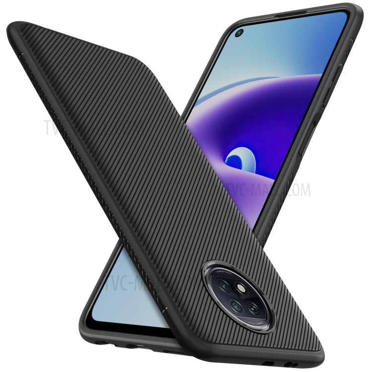 Jazz Series Twill Texture Flexible Thicken TPU Case for Xiaomi Redmi Note 9T 5G/Note 9 5G - Black-2