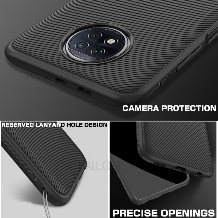 Jazz Series Twill Texture Flexible Thicken TPU Case for Xiaomi Redmi Note 9T 5G/Note 9 5G - Black-4
