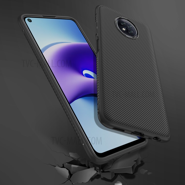 Jazz Series Twill Texture Flexible Thicken TPU Case for Xiaomi Redmi Note 9T 5G/Note 9 5G - Black-6