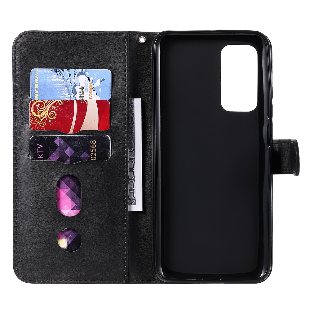 Zipper Pocket Leather Wallet Stand Case for Xiaomi Mi 10T 5G / Mi 10T Pro 5G / Redmi K30S - Black-5