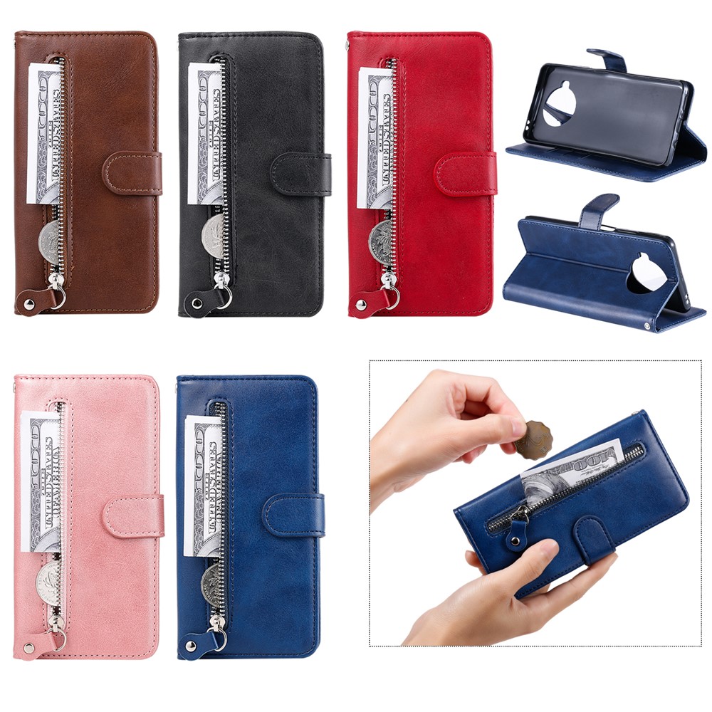 Zipper Pocket Wallet Cover Leather Stand Case for Xiaomi Mi 10T Lite 5G/10i 5G/Redmi Note 9 Pro 5G - Black-14