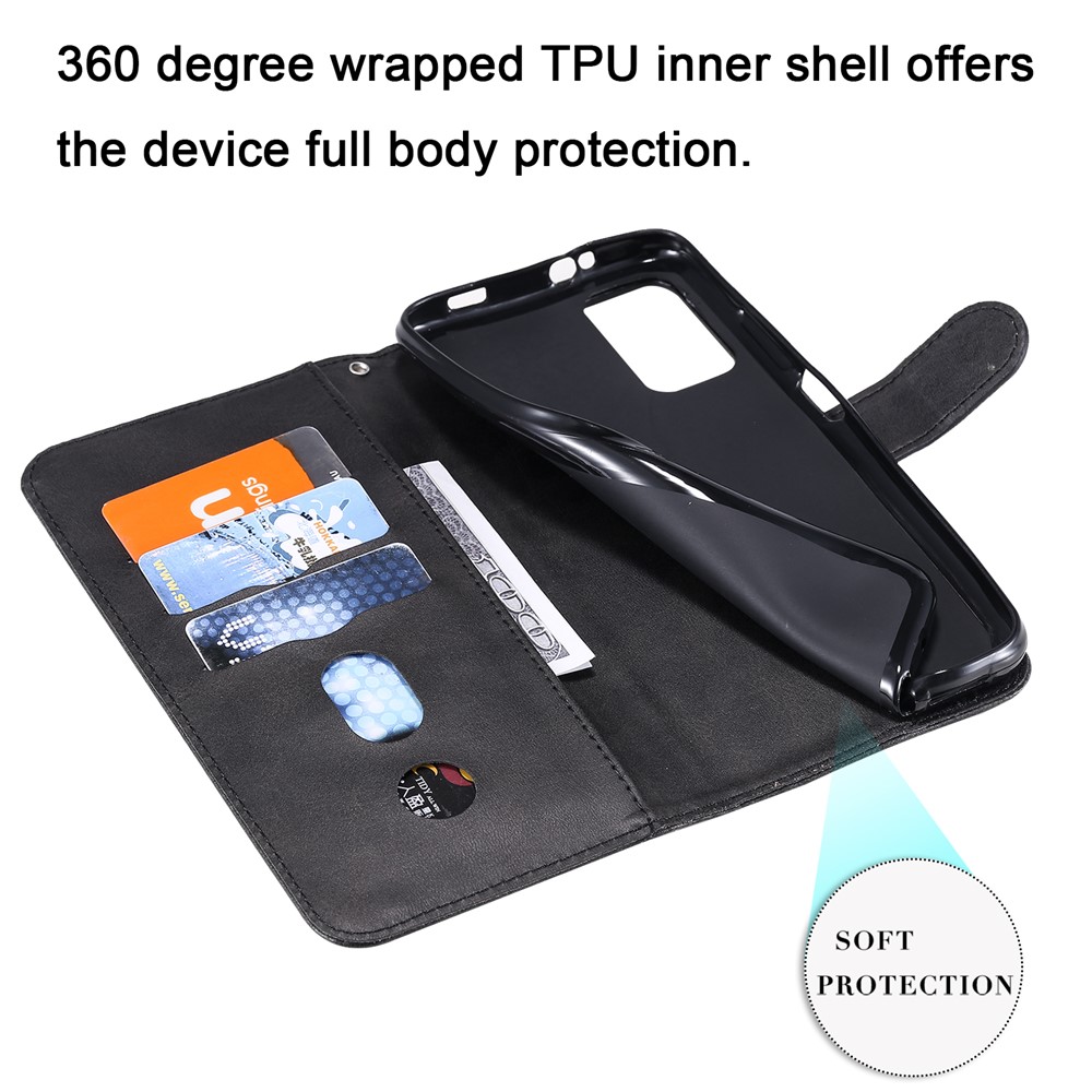 Zipper Pocket Leather Wallet Stand Case for Xiaomi Poco M3 / Redmi Note 9 4G (Qualcomm Snapdragon 662) / Redmi 9T / Redmi 9 Power - Black-11