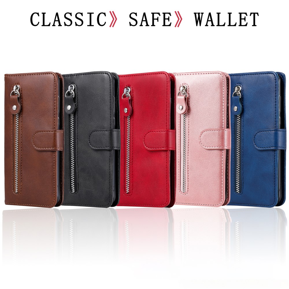 Zipper Pocket Leather Wallet Stand Case for Xiaomi Poco M3 / Redmi Note 9 4G (Qualcomm Snapdragon 662) / Redmi 9T / Redmi 9 Power - Black-14