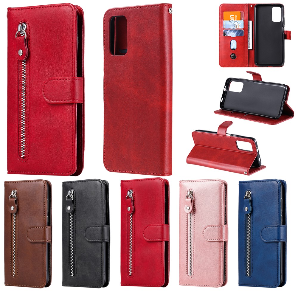 Zipper Pocket Leather Wallet Stand Case for Xiaomi Poco M3 / Redmi Note 9 4G (Qualcomm Snapdragon 662) / Redmi 9T / Redmi 9 Power - Black-15