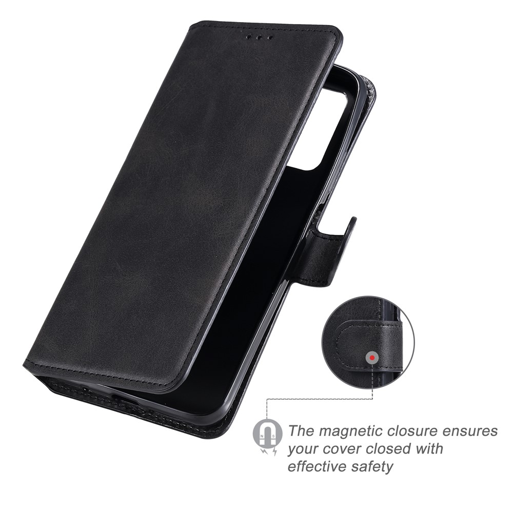 Custodia Per Telefoni in Pelle di Porta Del Portafoglio Classico Per Xiaomi Poco M3 / Redmi Note 9 4G (Qualcomm Snapdragon 662) / Redmi 9t / Redmi 9 Power - Nero