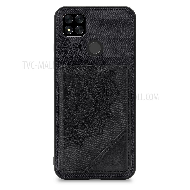 Mandala Flower Pattern PU Leather+TPU Flip Wallet Phone Case for Xiaomi Redmi 9C - Black-2