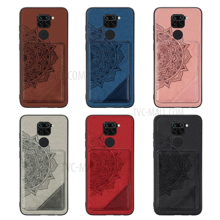 Mandala Flower Pattern PU Leather+TPU Flip Wallet Phone Case for Xiaomi Redmi Note 9 4G / Redmi 10X 4G - Black-13