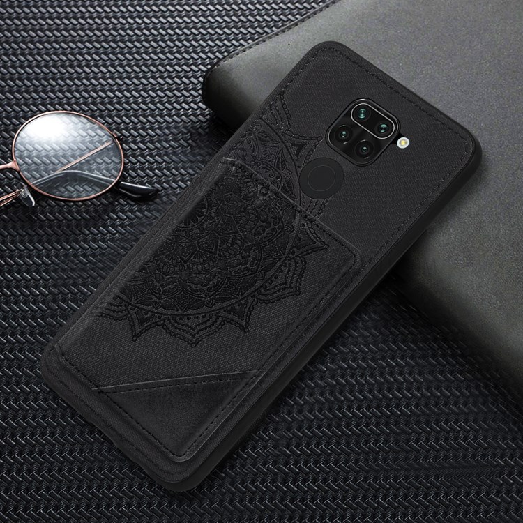 Mandala Flower Pattern PU Leather+TPU Flip Wallet Phone Case for Xiaomi Redmi Note 9 4G / Redmi 10X 4G - Black-5