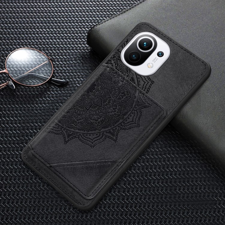 Mandala Flower Pattern PU Leather+TPU Flip Wallet Phone Case for Xiaomi Mi 11 - Black-5