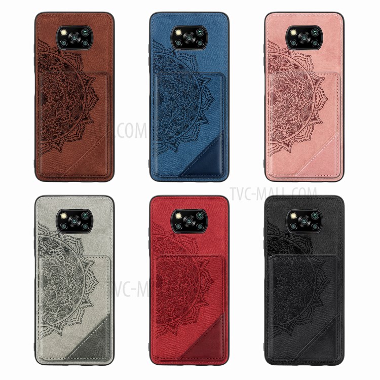 Mandala Flower Pattern PU Leather+TPU Flip Wallet Phone Case for Xiaomi Poco X3 NFC / Poco X3 - Black-12