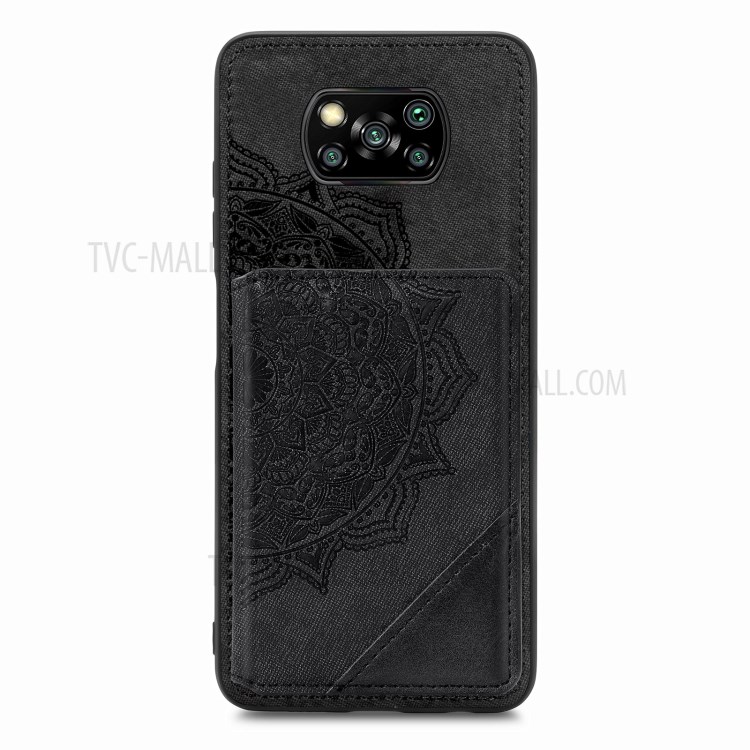 Mandala Flower Pattern PU Leather+TPU Flip Wallet Phone Case for Xiaomi Poco X3 NFC / Poco X3 - Black-2
