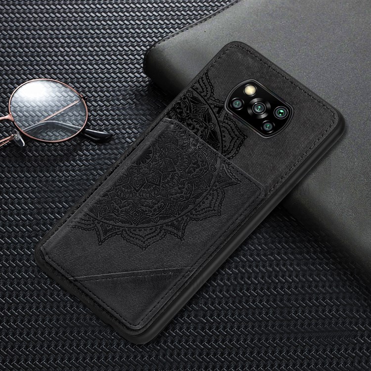 Mandala Flower Pattern PU Leather+TPU Flip Wallet Phone Case for Xiaomi Poco X3 NFC / Poco X3 - Black-5