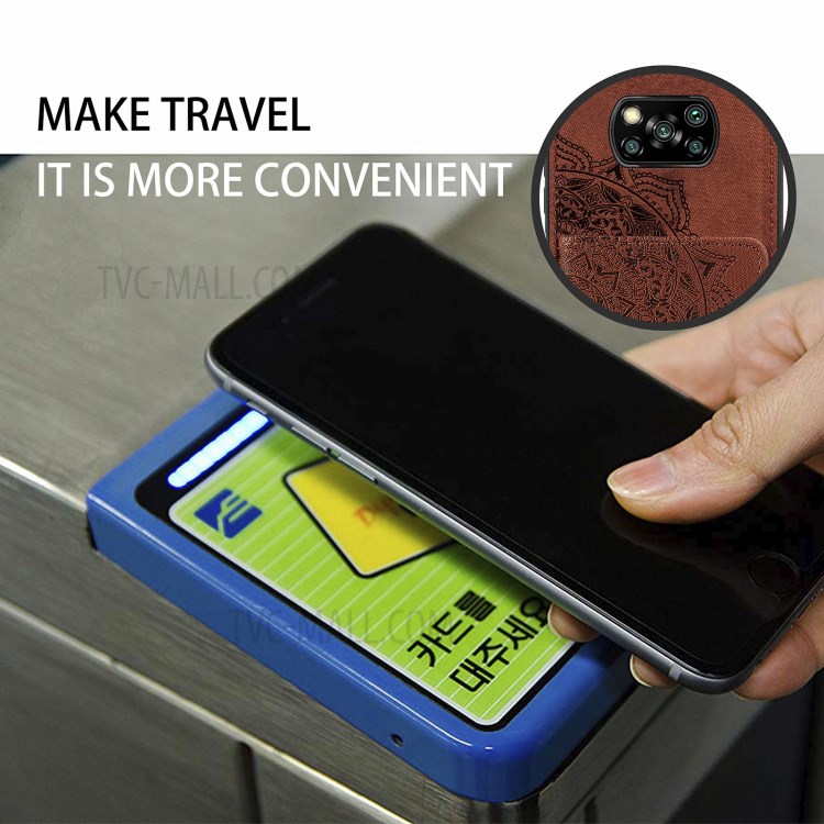 PU Leather Coated TPU Phone Case with Magnetic Clasp Card Slot Design for Xiaomi Poco X3/X3 NFC - Brown-8