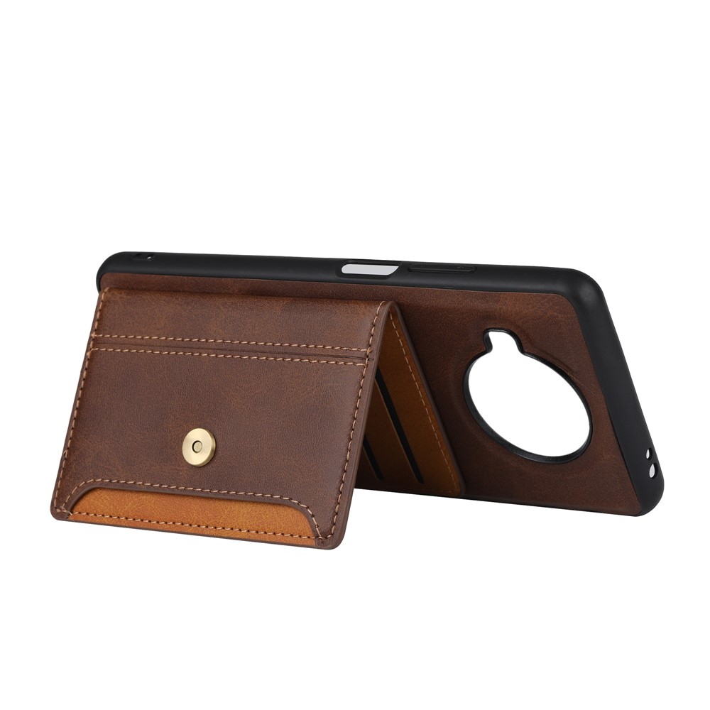 PU Leather Coated TPU Kickstand Case for Xiaomi Mi 10T Lite 5G/Redmi Note 9 Pro 5G/Mi 10i 5G Card Slots Cover - Brown-5
