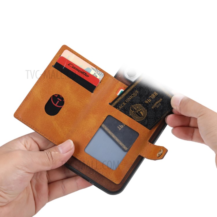 PU Leather Coated TPU Case for Xiaomi Mi 10T 5G/Mi 10T Pro 5G/Redmi K30S Card Slots Kickstand Cover - Brown-4