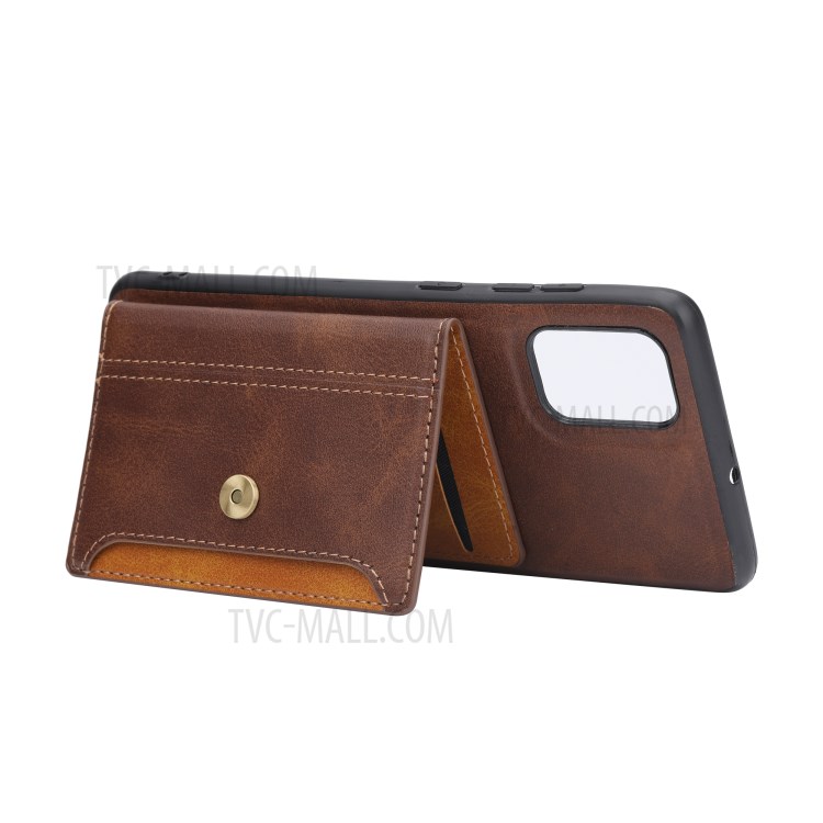 PU Leather Coated TPU Case for Xiaomi Mi 10T 5G/Mi 10T Pro 5G/Redmi K30S Card Slots Kickstand Cover - Brown-5