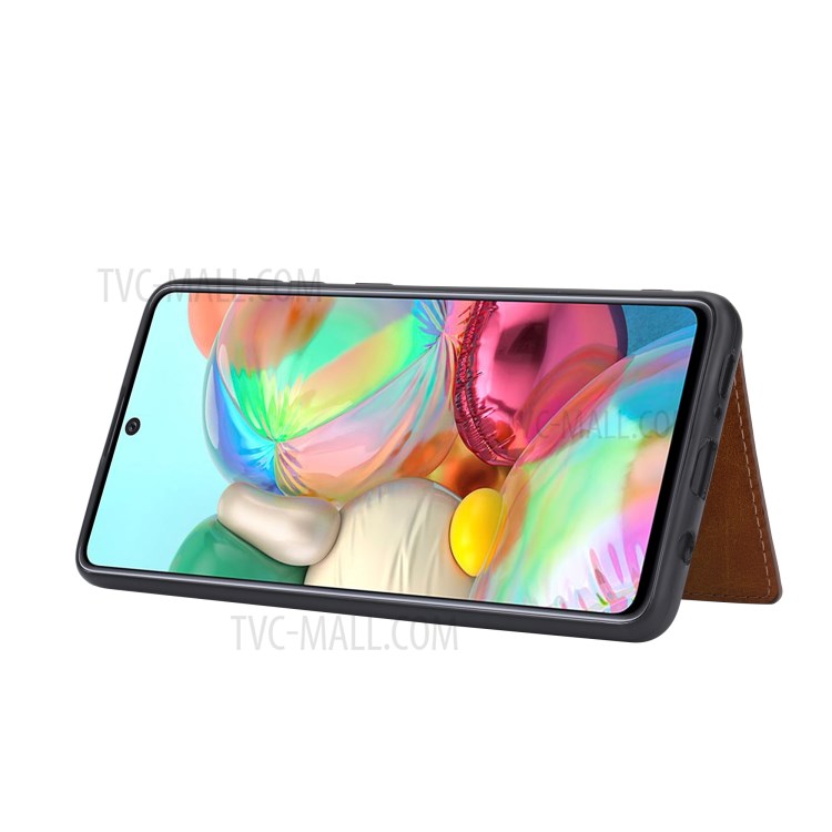 PU Leather Coated TPU Case for Xiaomi Mi 10T 5G/Mi 10T Pro 5G/Redmi K30S Card Slots Kickstand Cover - Brown-6