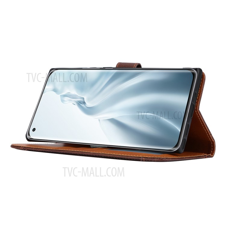 Card Slots Kickstand PU Leather Coated TPU Case for Xiaomi Mi 11 - Black-5