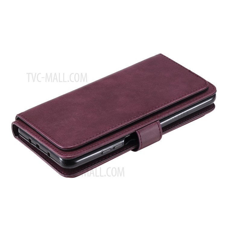 New Arrival Leather Cover Shell with Multi-function 10 Card Slots for Xiaomi Mi 10T Pro 5G / Mi 10T 5G / Redmi K30S - Red-12
