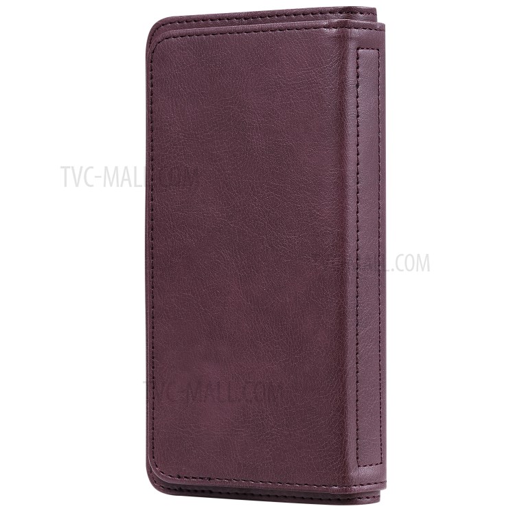 New Arrival Leather Cover Shell with Multi-function 10 Card Slots for Xiaomi Mi 10T Pro 5G / Mi 10T 5G / Redmi K30S - Red-3