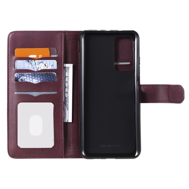 New Arrival Leather Cover Shell with Multi-function 10 Card Slots for Xiaomi Mi 10T Pro 5G / Mi 10T 5G / Redmi K30S - Red-5