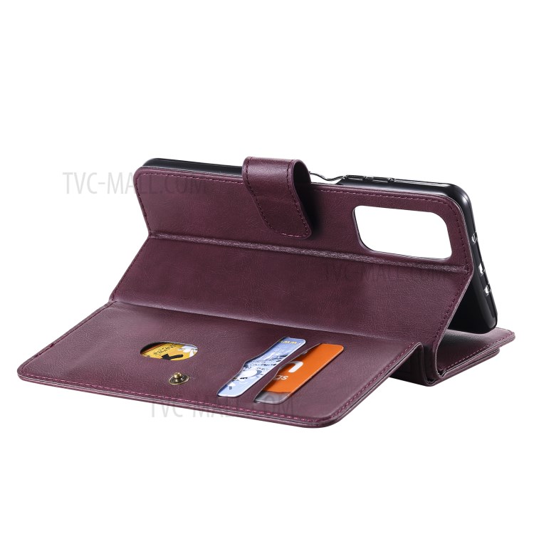 New Arrival Leather Cover Shell with Multi-function 10 Card Slots for Xiaomi Mi 10T Pro 5G / Mi 10T 5G / Redmi K30S - Red-9
