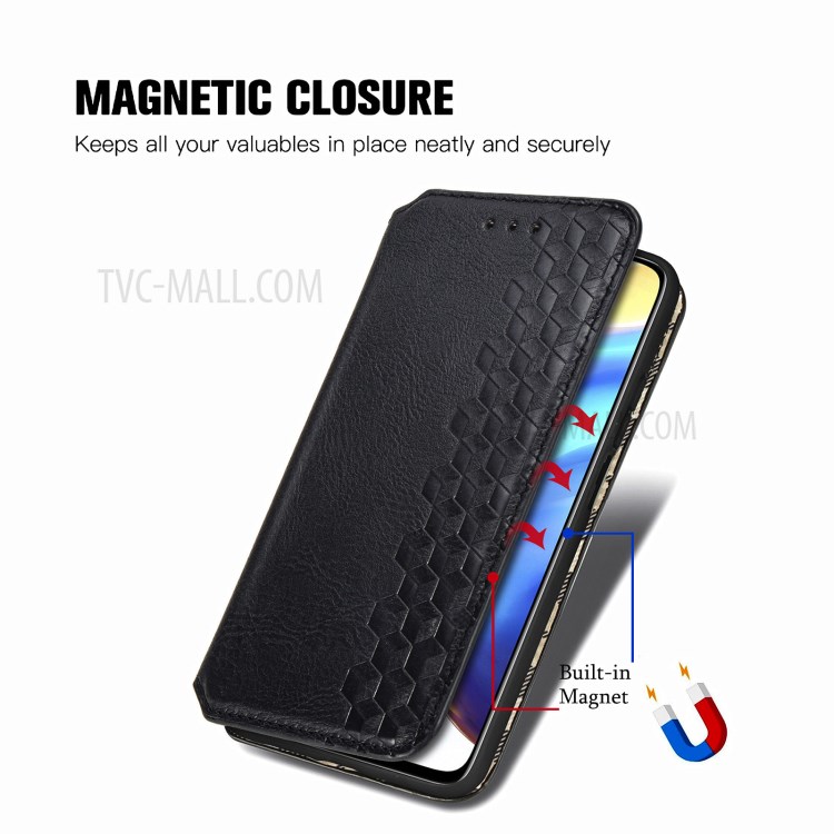 Auto-Absorbed Rhombus Imprinting Decor Full Coverage Leather Phone Cover Case for Xiaomi Mi 10T 5G/Mi 10T Pro 5G/Redmi K30S - Black-10